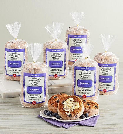 Blueberry Super-Thick English Muffins - 6 Packages