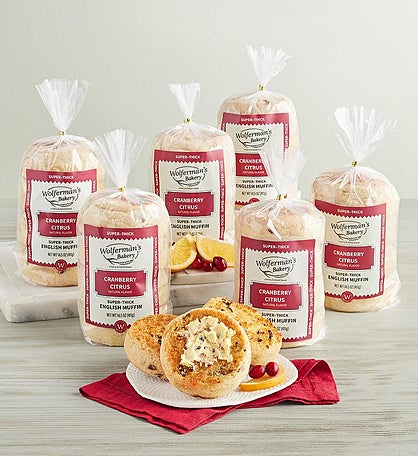 Cranberry Citrus Super-Thick English Muffins - 6 Packages
