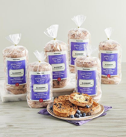 Blueberry Traditional English Muffins - 6 Packages