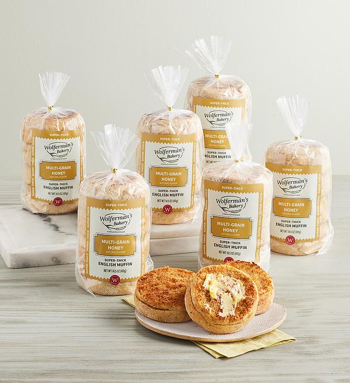 Multi Grain Honey Super Thick English Muffins 6 Packages