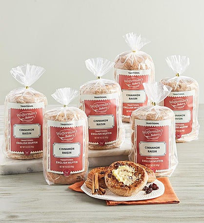 Cinnamon Raisin Traditional English Muffins - 6 Packages