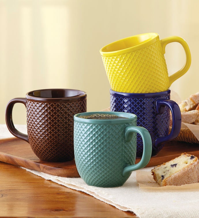 DiamondTextured Mug Set Coffee Mug Sets Wolferman's