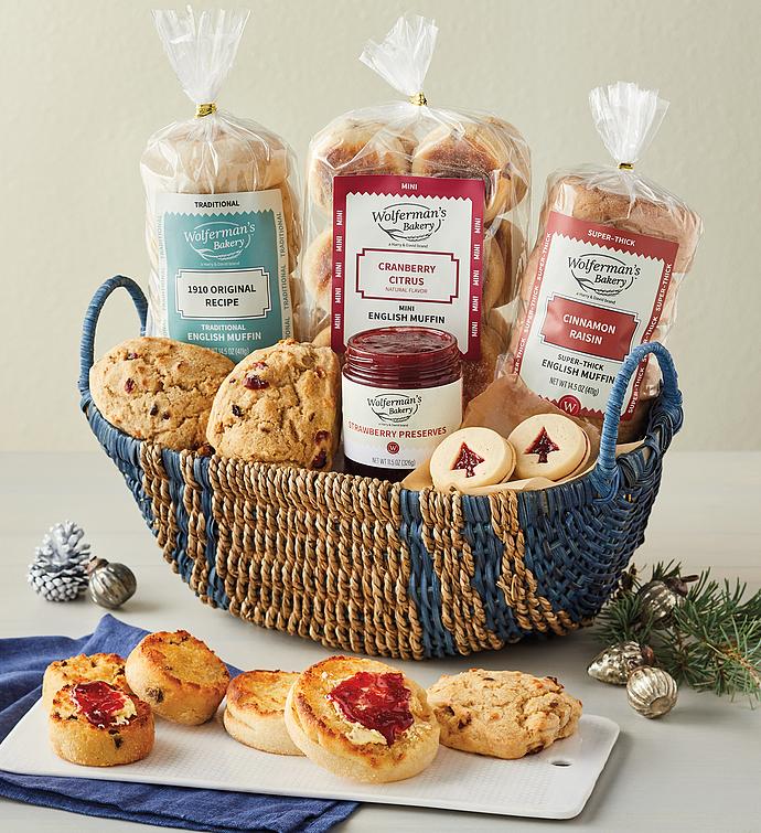 Deluxe Sweet Breakfast Sampler Basket Wolferman's