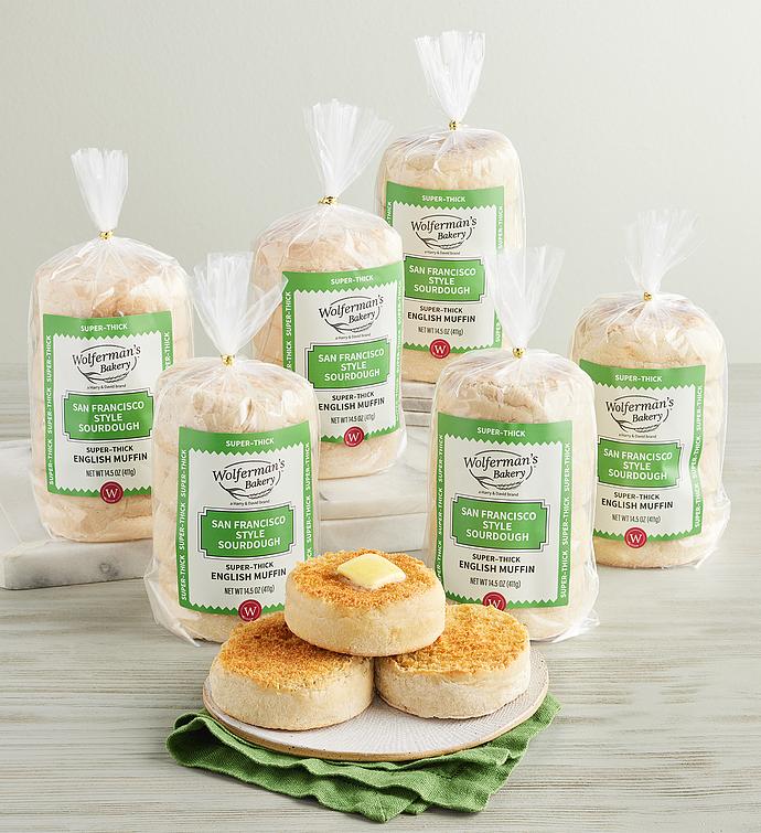 San Francisco Style Sourdough Super Thick English Muffins   6 Packages