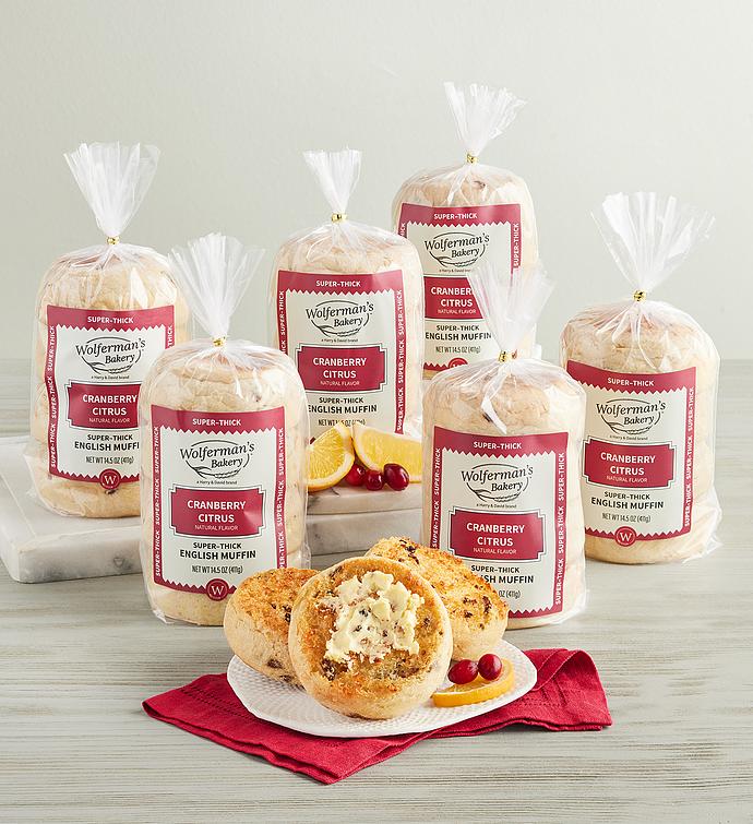 Cranberry Citrus Super-Thick English Muffins - 6 Packages