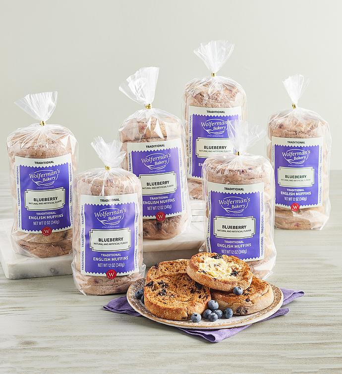 Blueberry Traditional English Muffins   6 Packages